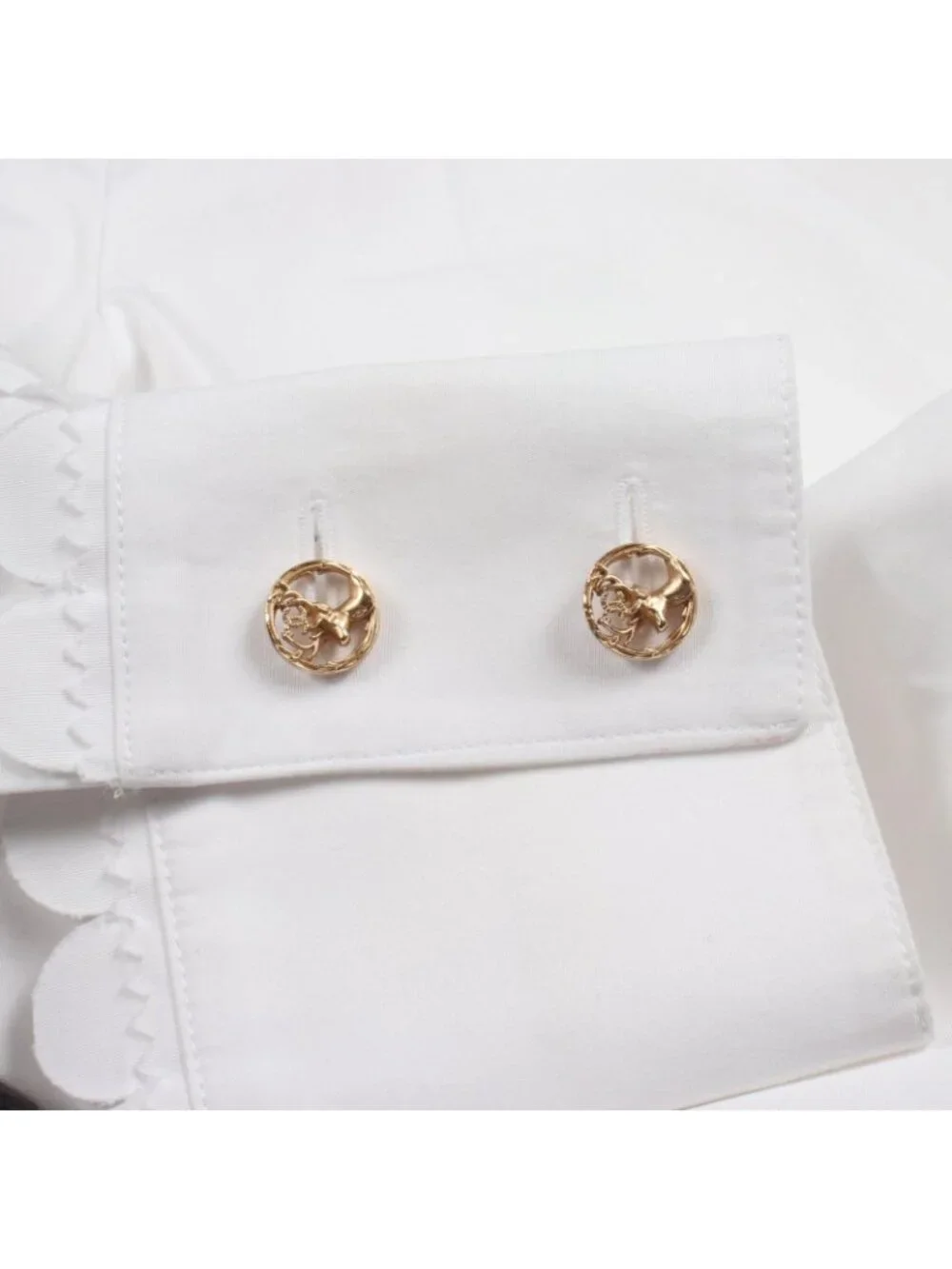 Chanel Frill Blouse Cotton Shirt